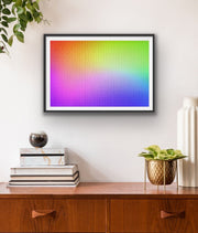 gradient puzzle framed on wall