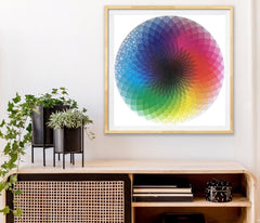 framed round color wheel puzzle